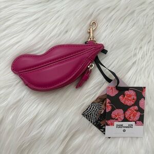 Diane Von Furstenberg x Target Magenta Pink Kiss Lips Coin Purse Bag Charm